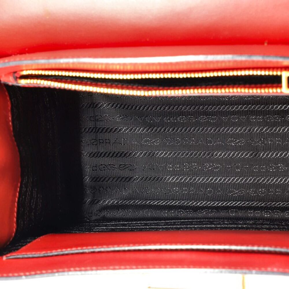 Prada Cahier Convertible Shoulder Bag City Calf and Saffiano Medium Black, Red - Picture 5 of 7